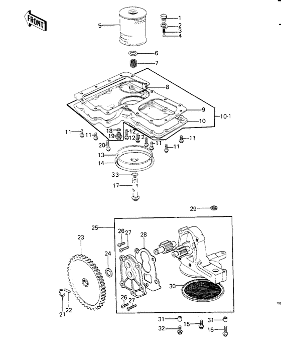 Oil pump/oil filter/oil pan