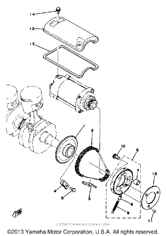Starting motor unit