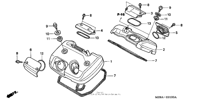 Cylinder head cover ('02/'03/'04'05-a/cm)