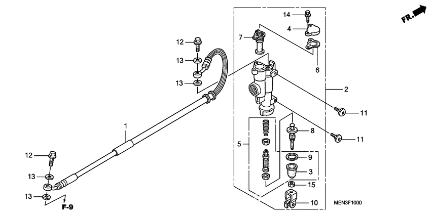 Rr. brake master cylinder