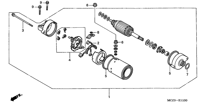 CB900F Стартерный мотор