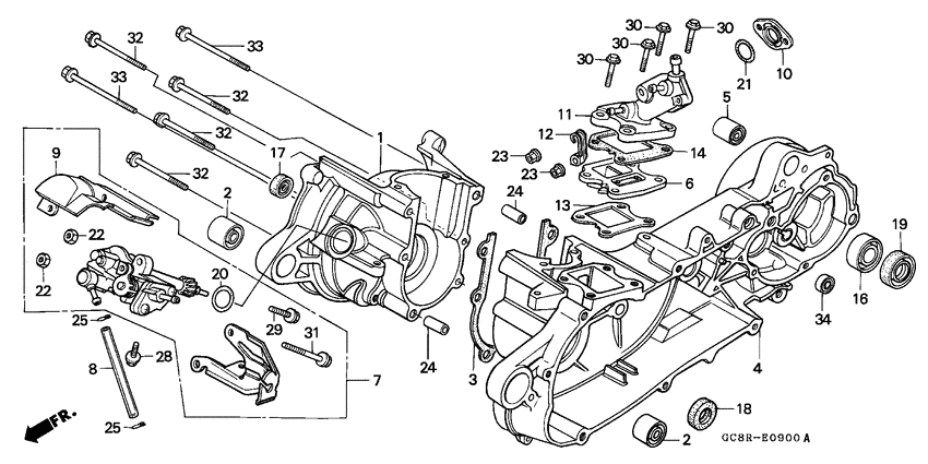 Crankcase/oil pump