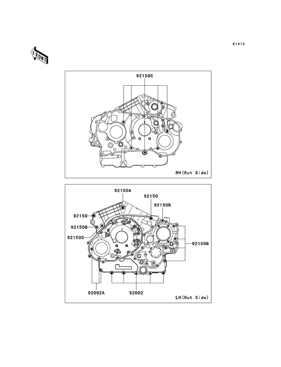 VN1500 Болты крепления картера
