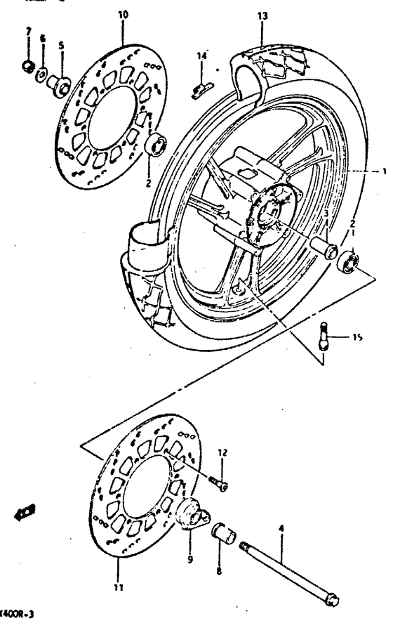 GSX-R400 Wheel assy fr
