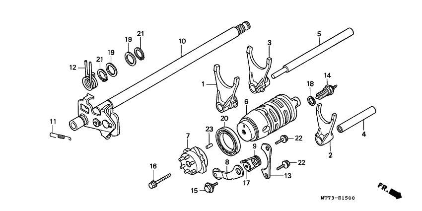 Shift drum/shift fork