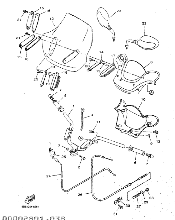 Steering handle. cable