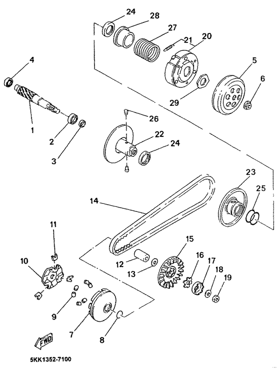 YN100 Сцепление