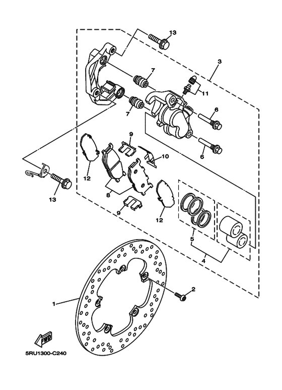 YP400 YP400V Передний суппорт