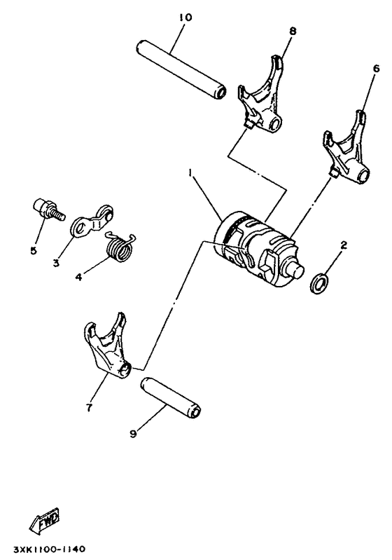 Shift cam. fork