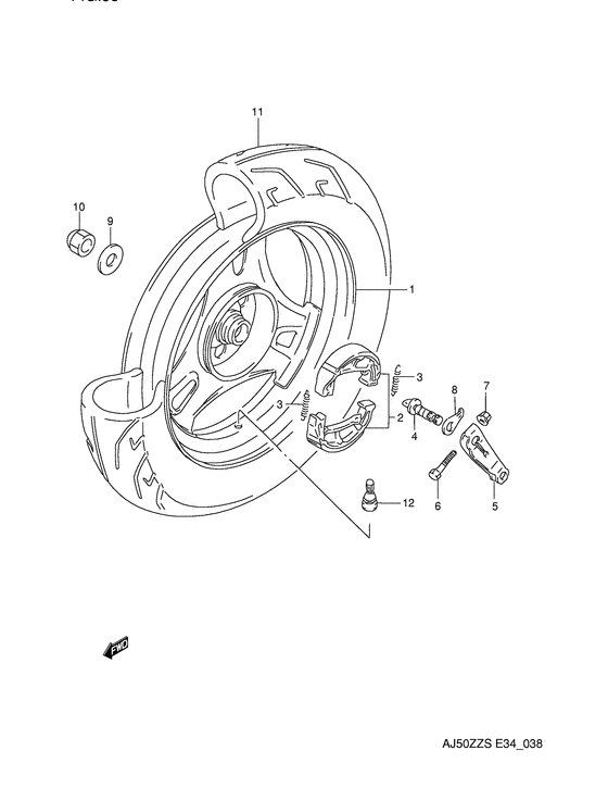Rear wheel complete assy