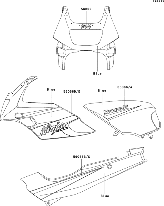EX500 Decals(blue)(d12)