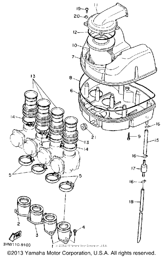 FZR600RAC Воздушный фильтр