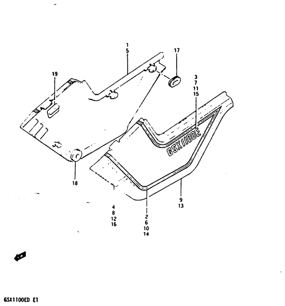 GSX1100 Обтекатель задний