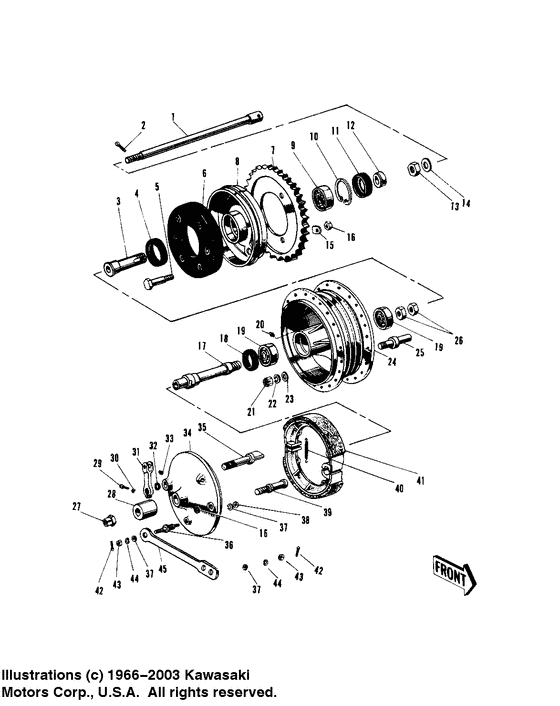 Rear hub/brake