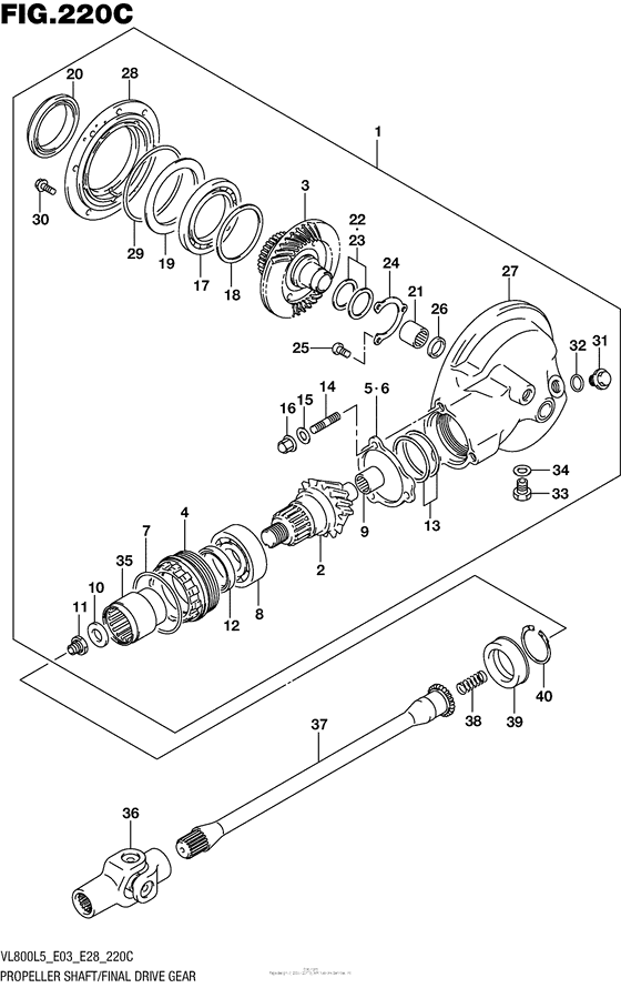 Propeller Shaft/final Drive Gear (Vl800Tl5 E03)