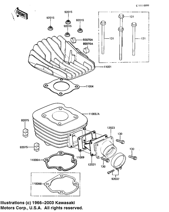 Cylinder head/cylinder/reed valve