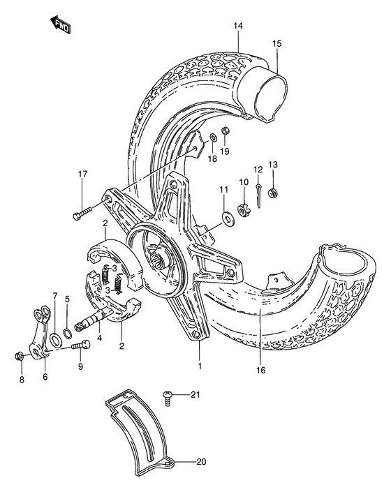 Rear wheel complete assy