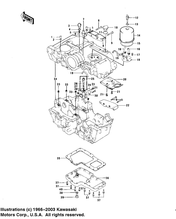 Crankcase/breather cover/oil pan