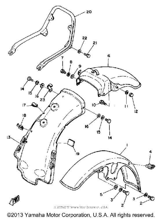 Front fender-rear fender