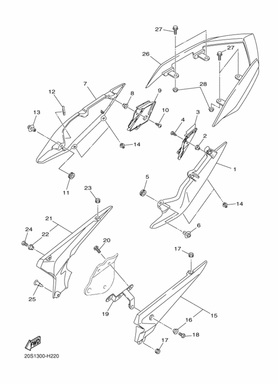 FZ6RY Боковая крышка