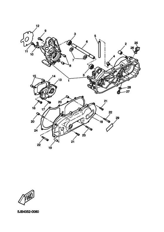 YH50 Картер двигателя
