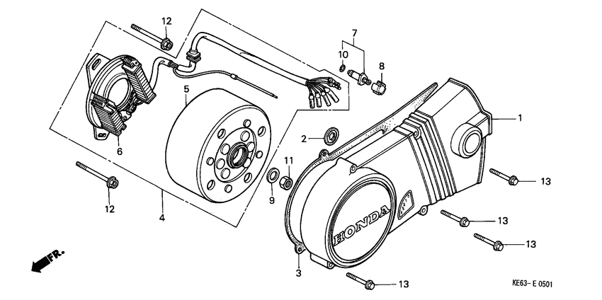 Left crankcase cover/ generator