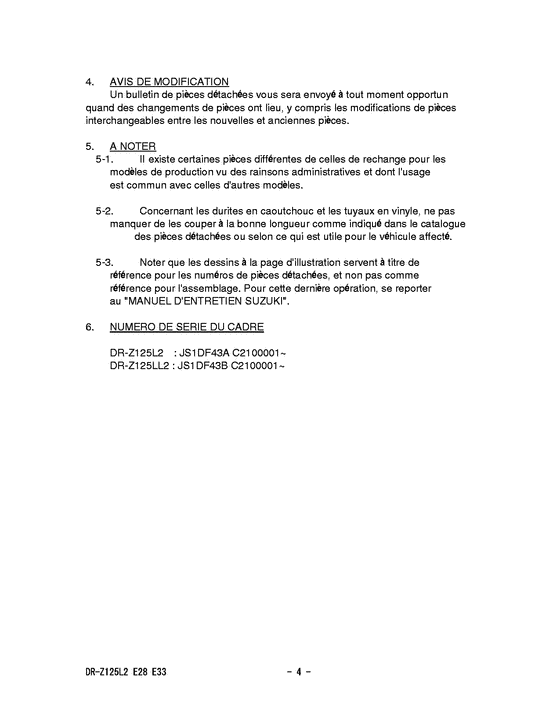 DR-Z125 Catalog preface