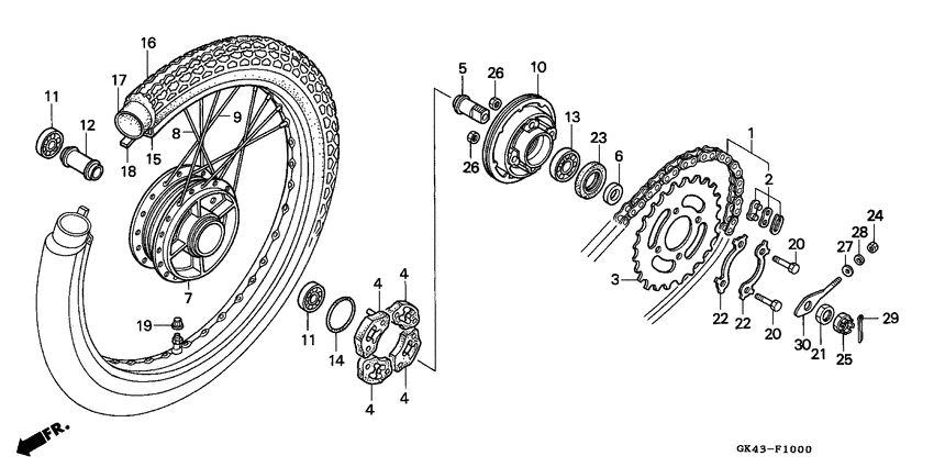 Rear wheel complete assy