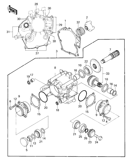 Front bevel gears