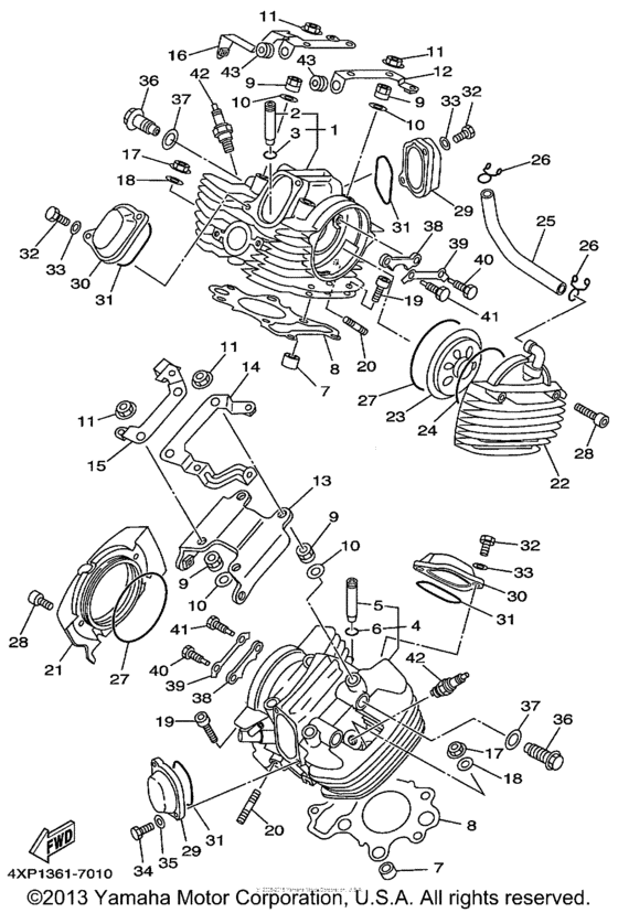 XVS650A Головка цилиндров