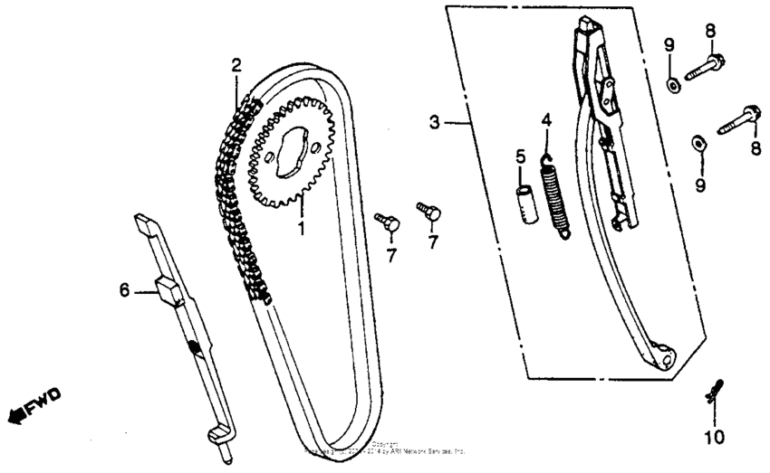 Cam chain + tensioner