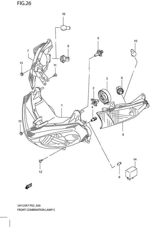 Front combination lamp
