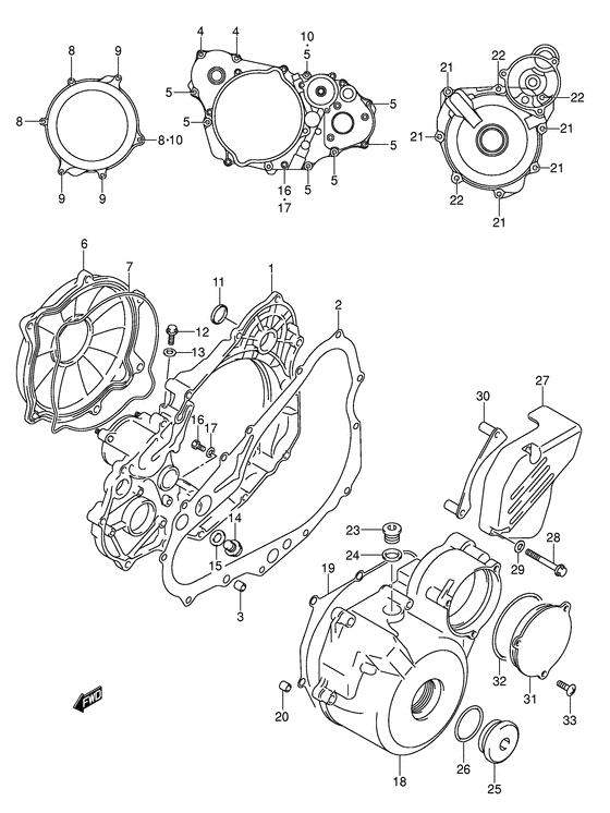 Crankcase cover ass`y  (v