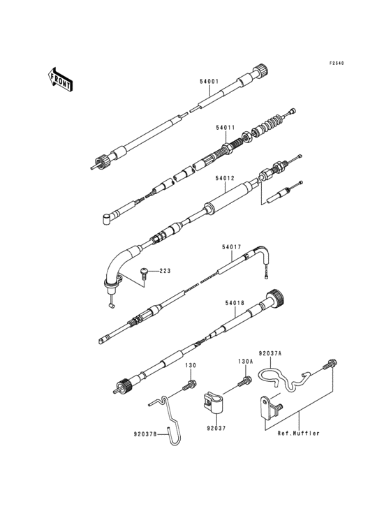 KMX125 Тросы управления