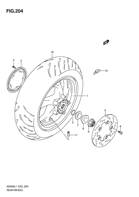 Rear wheel complete assy