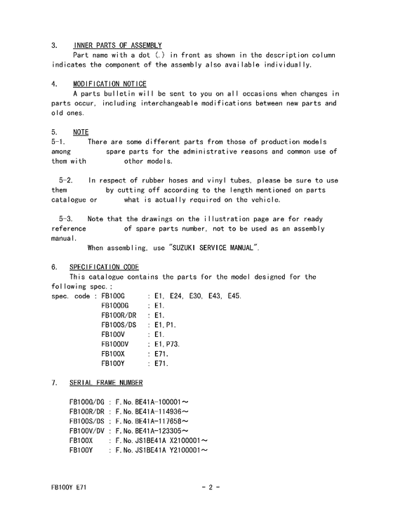 FB100 Catalog preface