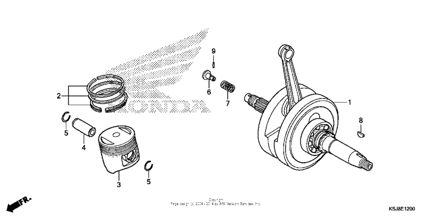 Crankshaft + piston (crf80f)