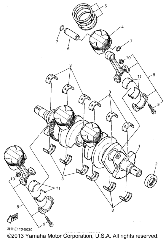 FZR600RG Коленчатый вал и Поршень