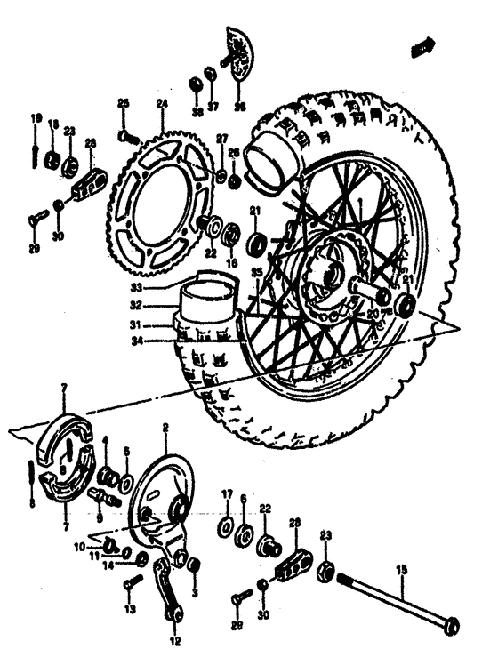Rear wheel complete assy