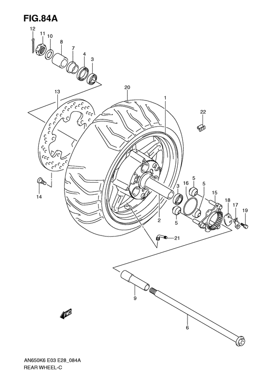 Rear wheel complete assy