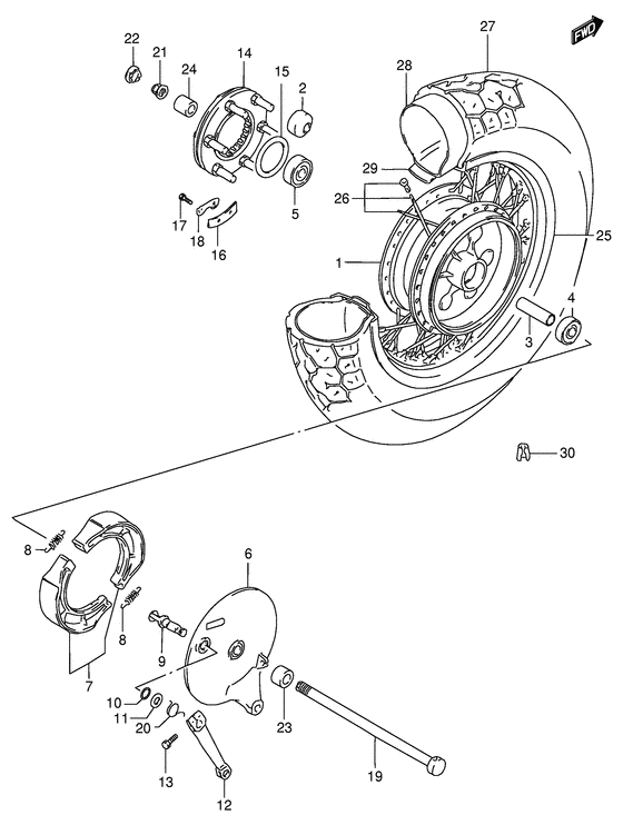 Rear wheel complete assy