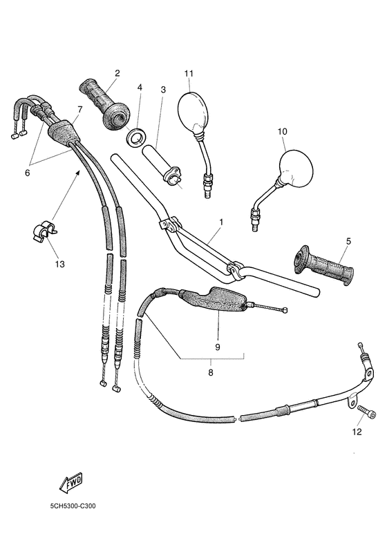 Steering handle & cable
