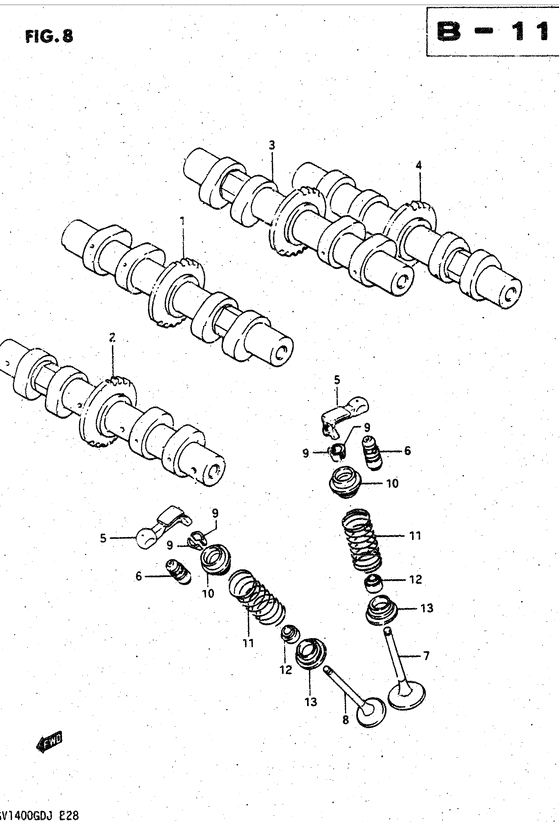 GV1400 Распредвал -клапана