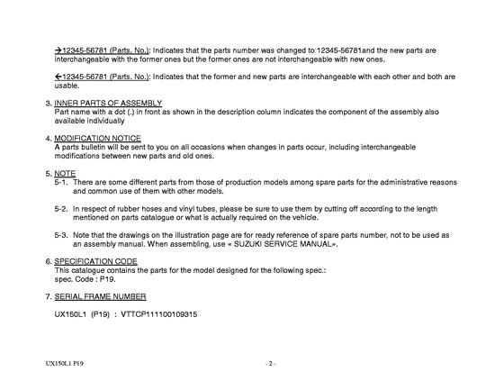 UX150 Catalog preface