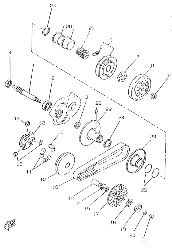 CW50RS Сцепление