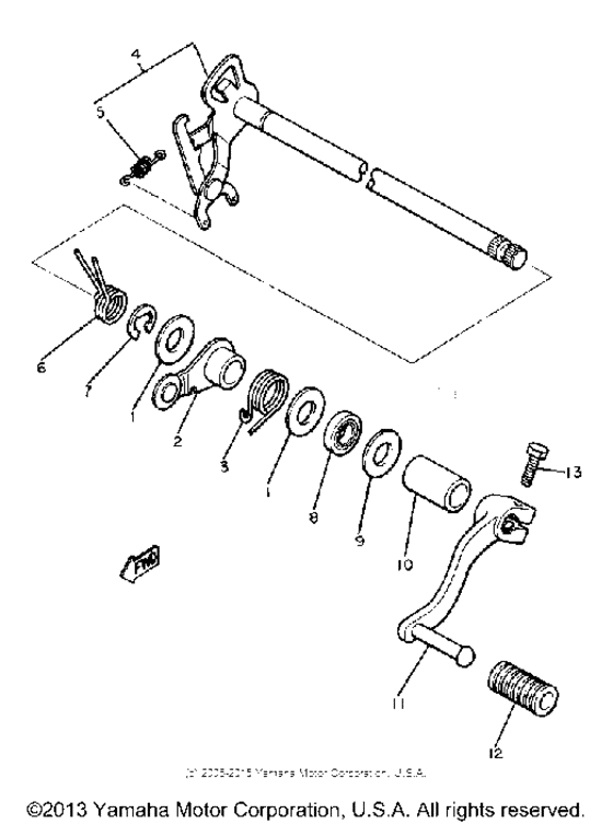 Shift shaft-pedal