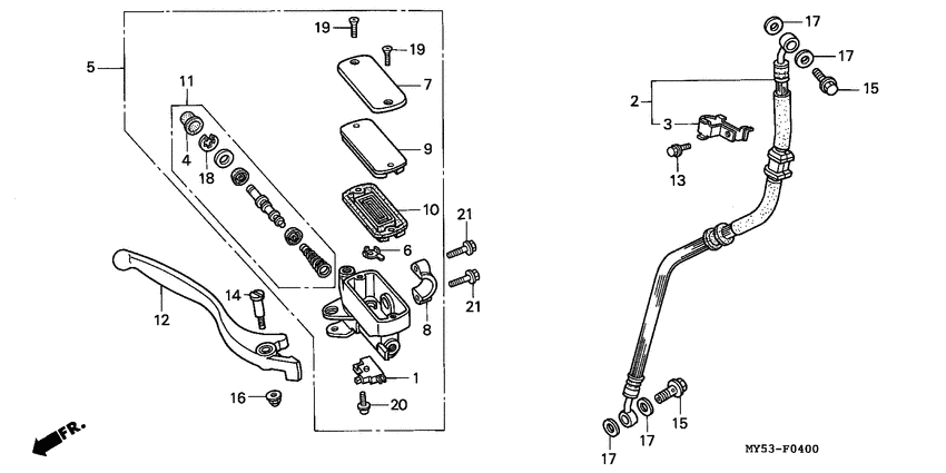 Fr. brake master cylinder