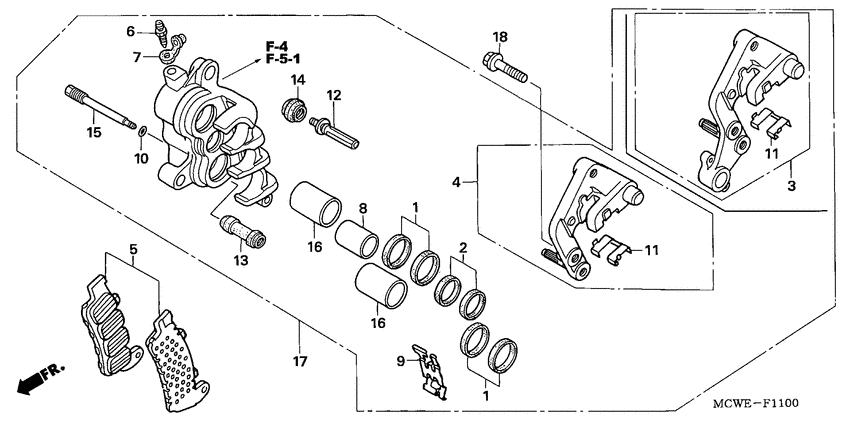 R. front brake caliper