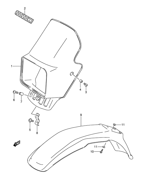 Headlamp cover  front fender