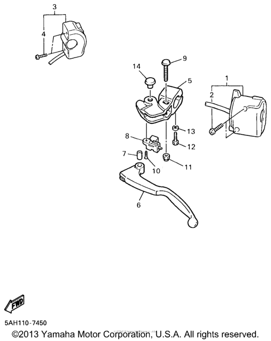 YZF600RK Рулевые переключатели